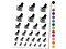 Floral Cat Temporary Tattoo Water Resistant Fake Body Art Set Collection